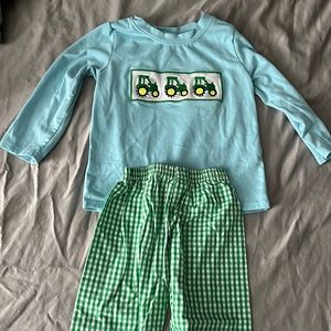 2T Tractor Appliqué Outfit